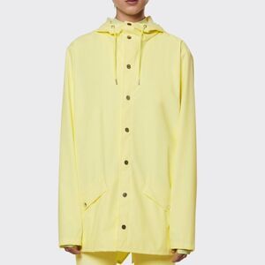 RAINS Unisex Straw Fishtail Hem Button Down Long Jacket Size XS